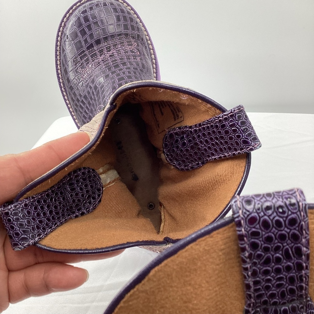 Ariat Fatbaby Purple and Cream Western Boots - Picture 7 of 11